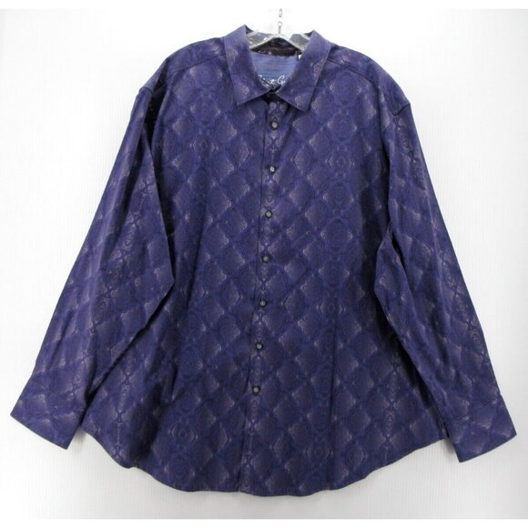 Robert Graham Shirt XXL Button Down Geometric Art Flip Cuffs Logo - Picture 1 of 13